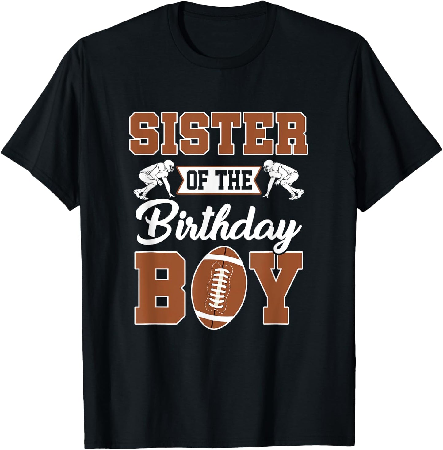 Sister Of The Birthday Boy Football Party Family Matching T-Shirt - T-Shirt | Black