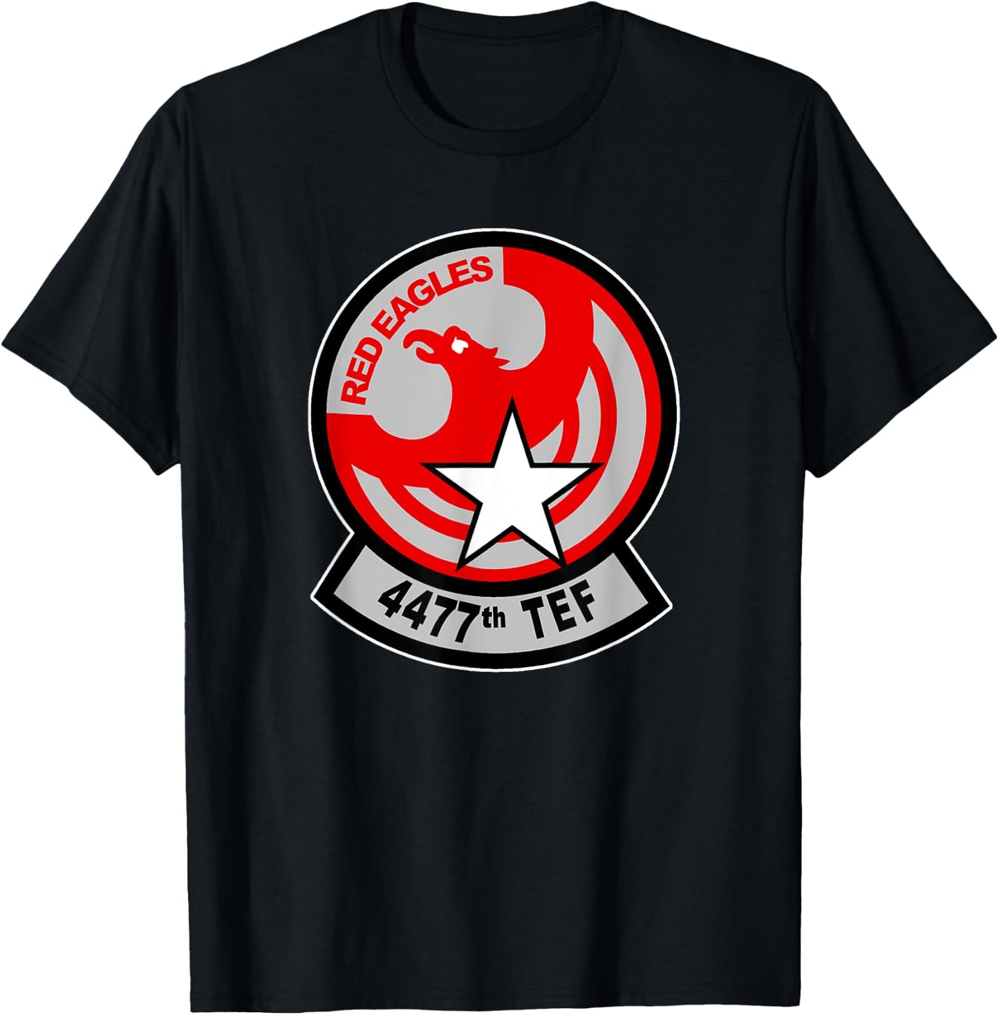 Red Eagles 4477th TEF America's MiG Squadron Insignia T-Shirt - T-Shirt | Black