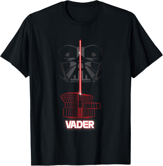 Star Wars Iconic Darth Vader Light Saber Big Chest Portrait T-Shirt - T-Shirt | Black
