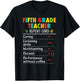 5th Grade Teacher Funny Report Card Appreciation Men Women T-Shirt - T-Shirt | Black