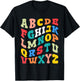 Alphabet Hi Back To School ABC Pre K Kindergarten Teacher Men Women Kids T-Shirt - T-Shirt | Black