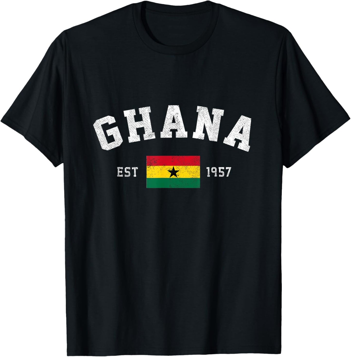Ghana Est. 1957 Ghanaian Flag Independence Day T-Shirt - T-Shirt | Black