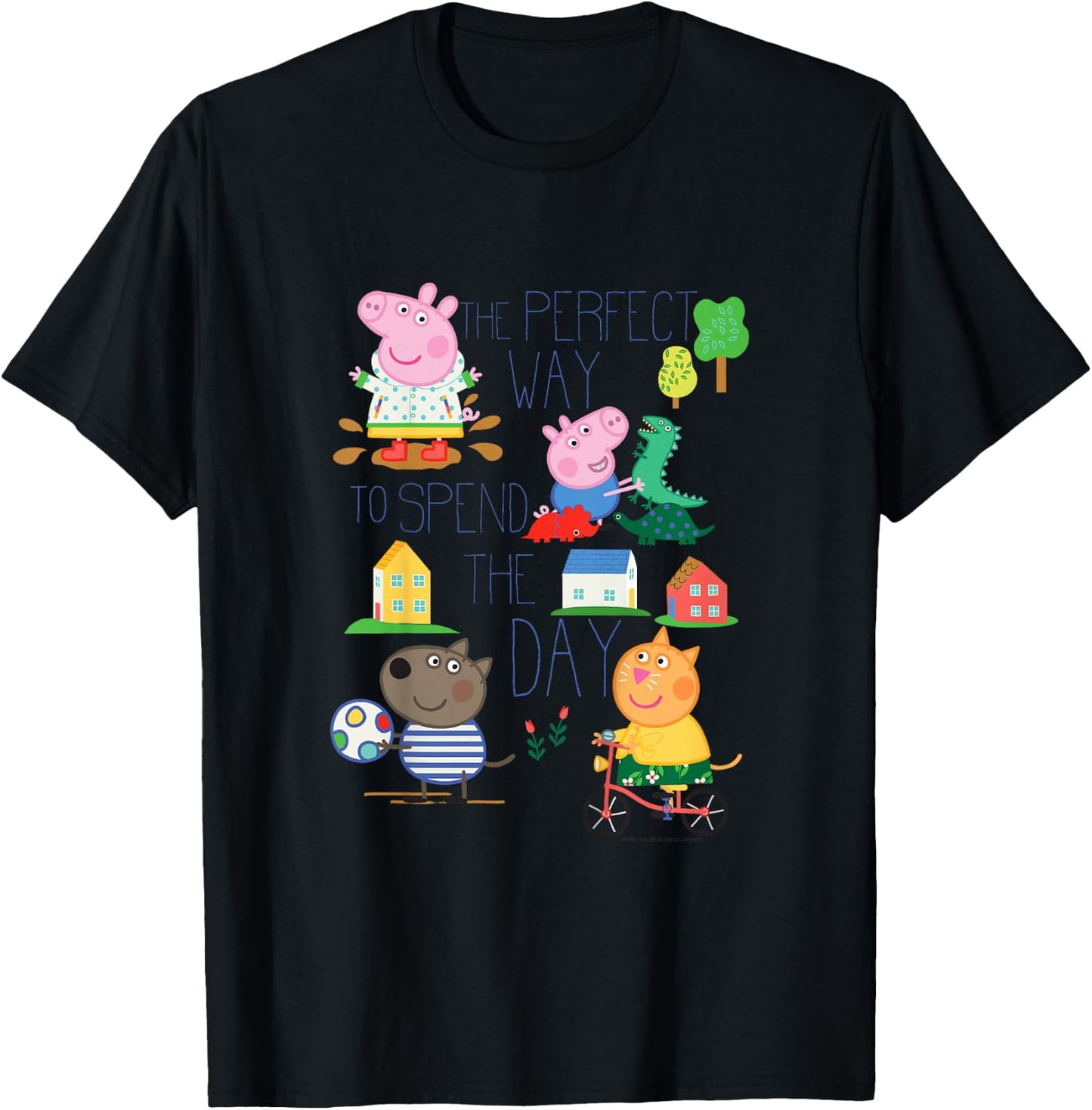 Kids Peppa Pig Peppa and George Perfect Way to Spend The Day! T-Shirt - T-Shirt | Black