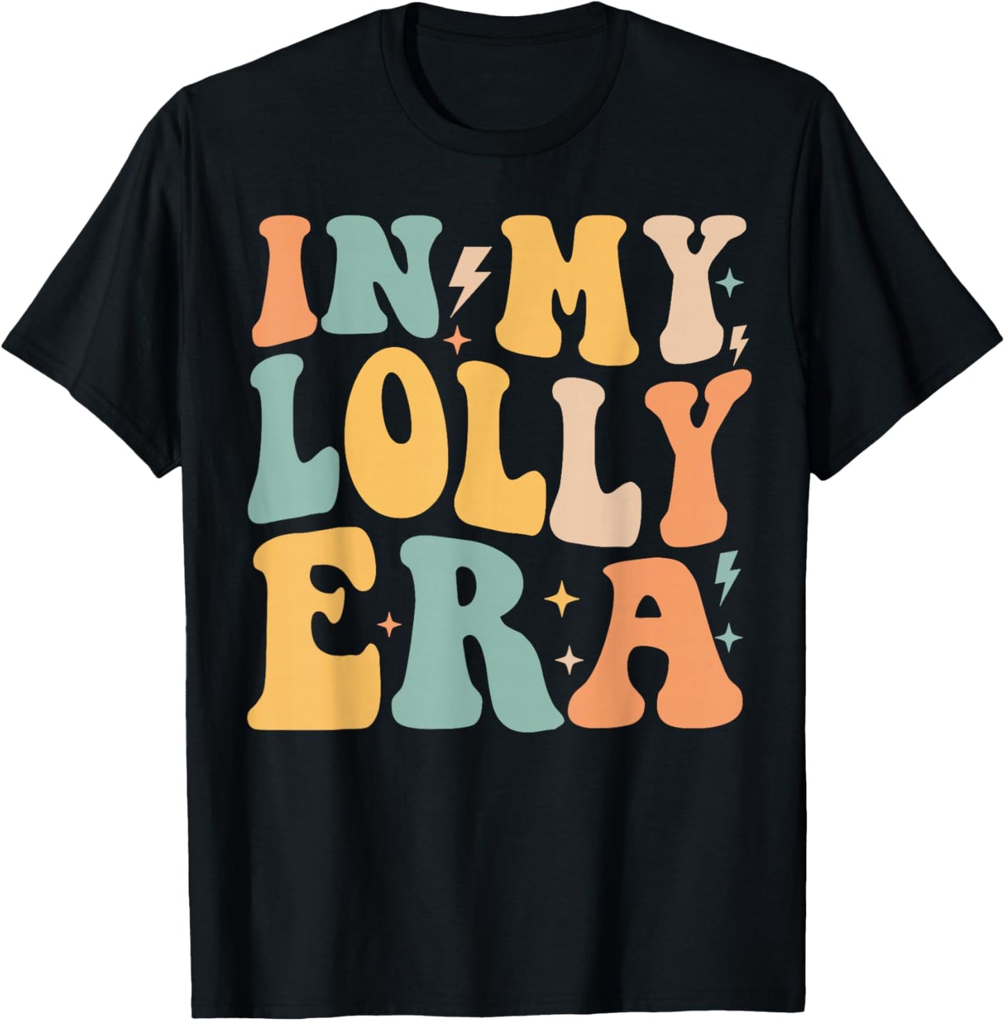 Retro Groovy In My Lolly Era Mother's Day T-Shirt - T-Shirt | Black