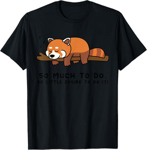 Lazy Person for Red Panda Lover | Red Panda Bear T-Shirt - T-Shirt | Black