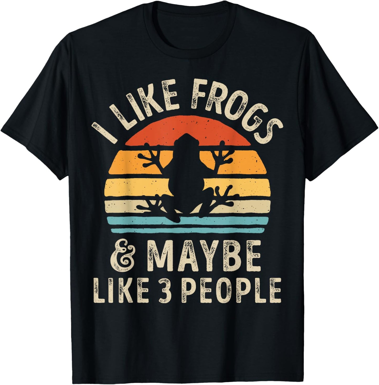 I Like Frogs and Maybe 3 People Frog Lover Retro Vintage Men T-Shirt - T-Shirt | Black