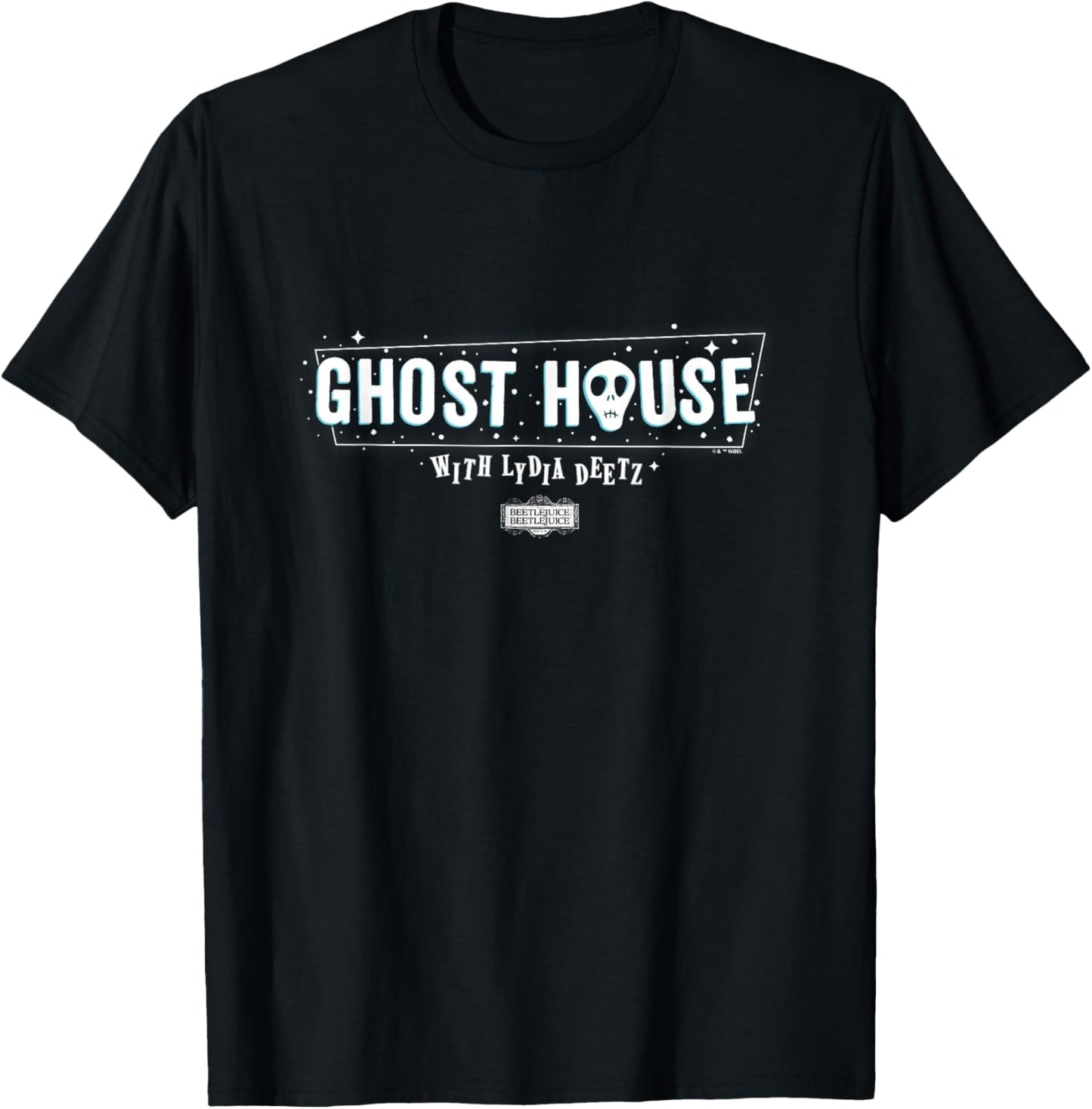 Beetlejuice Beetlejuice Ghost House With Lydia Deetz Logo T-Shirt - T-Shirt | Black