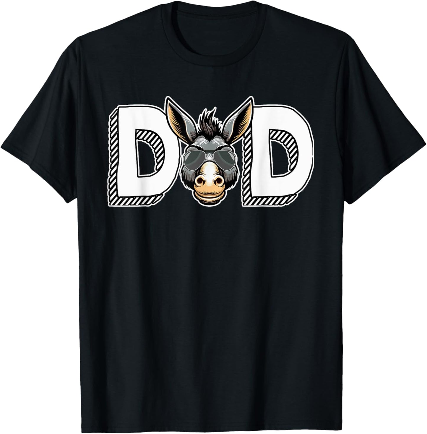 Dad Costume Donkey Sunglasses Father's Day Owner Lover T-Shirt - T-Shirt | Black