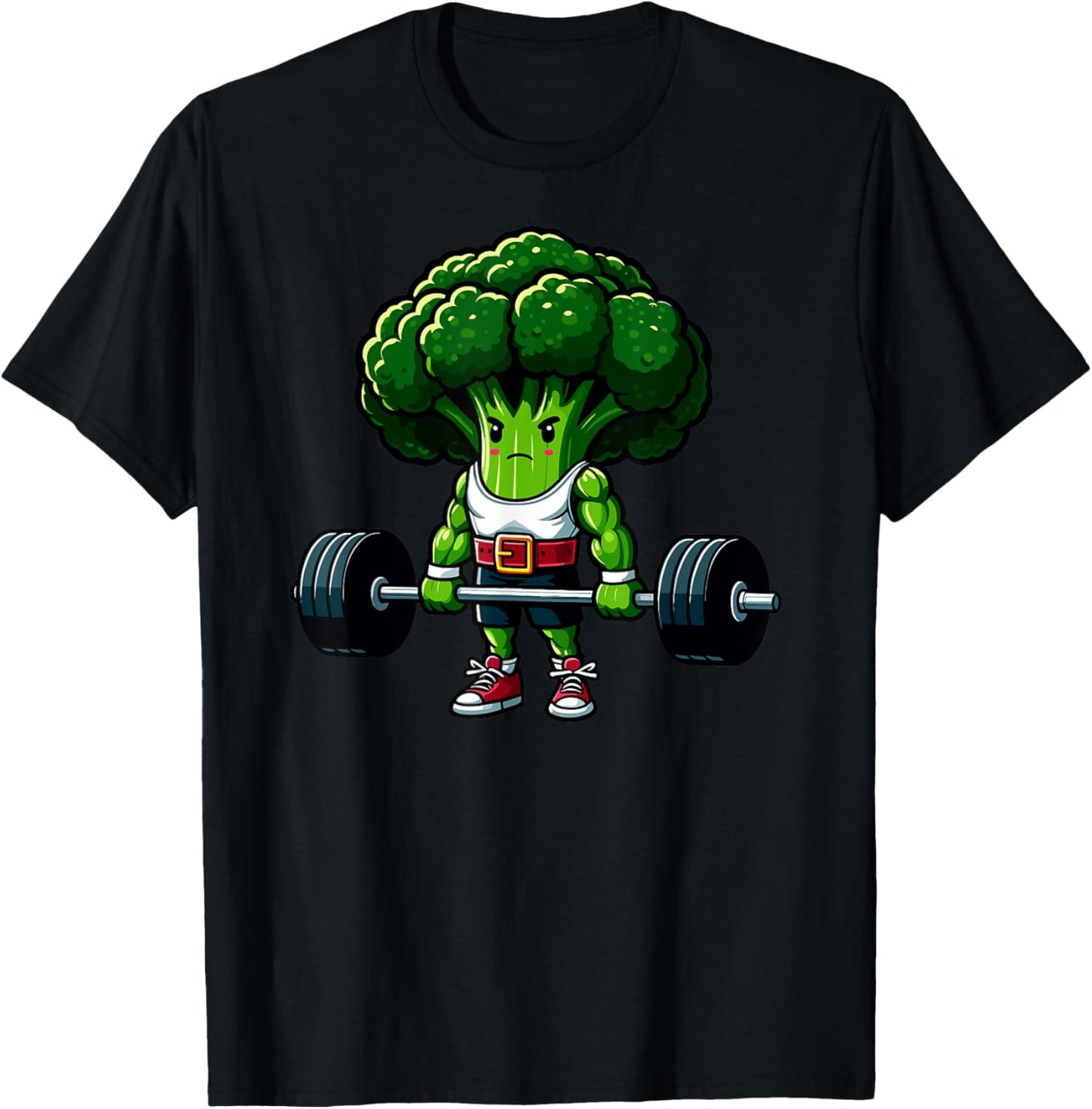 Broccoli Deadlift Weightlifting Gym Vegan Powerlifting T-Shirt - T-Shirt | Black
