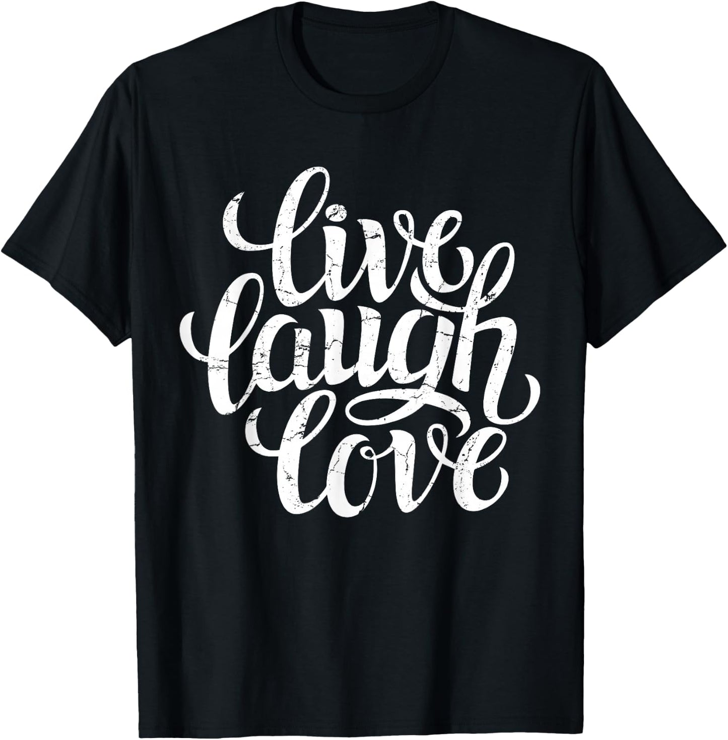 Bahaa's Live Laugh Love Inspiration Quotes Graphic Design Sayings -Adults Black Small T-Shirt - T-Shirt | Black