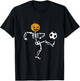 Pumpkin Skeleton Soccer Player Halloween Men Boys Soccer T-Shirt - T-Shirt | Black