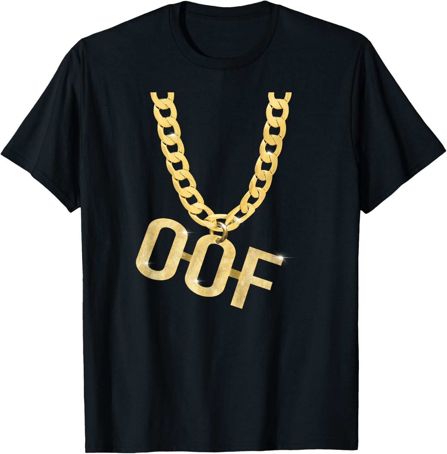 FUNNY oof necklace and pendant design T-Shirt - T-Shirt | Black