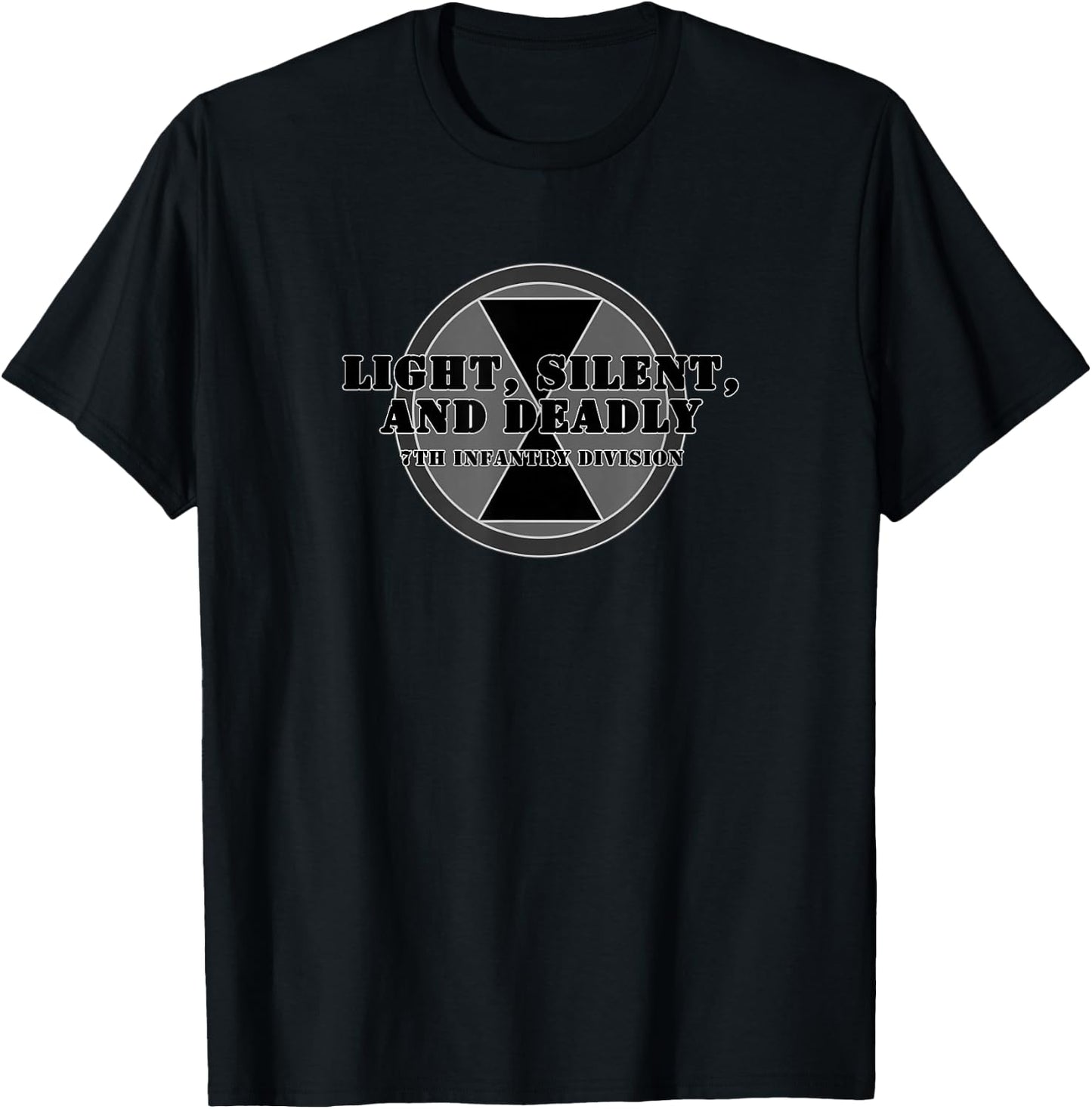 7th Infantry Division Emblem with Motto Army Veteran Gift T-Shirt - T-Shirt | Black