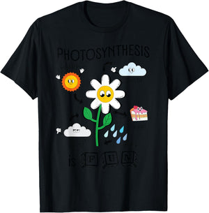 Photosynthesis is Fun Cartoon Plants Teacher Graphic Men Women Girls Kids T-Shirt - T-Shirt | Black