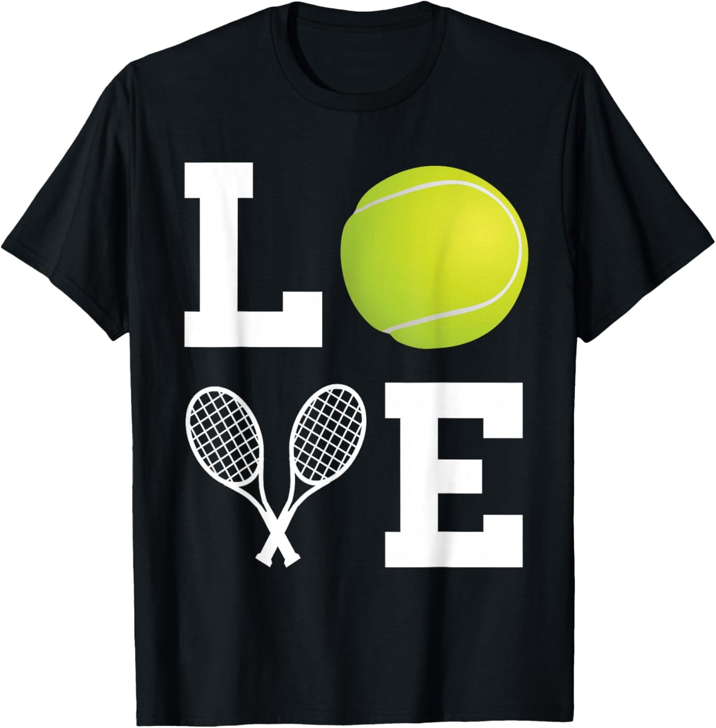 Tennis Racquets Love Tennis Player Lover Tennis Ball T-Shirt - T-Shirt | Black
