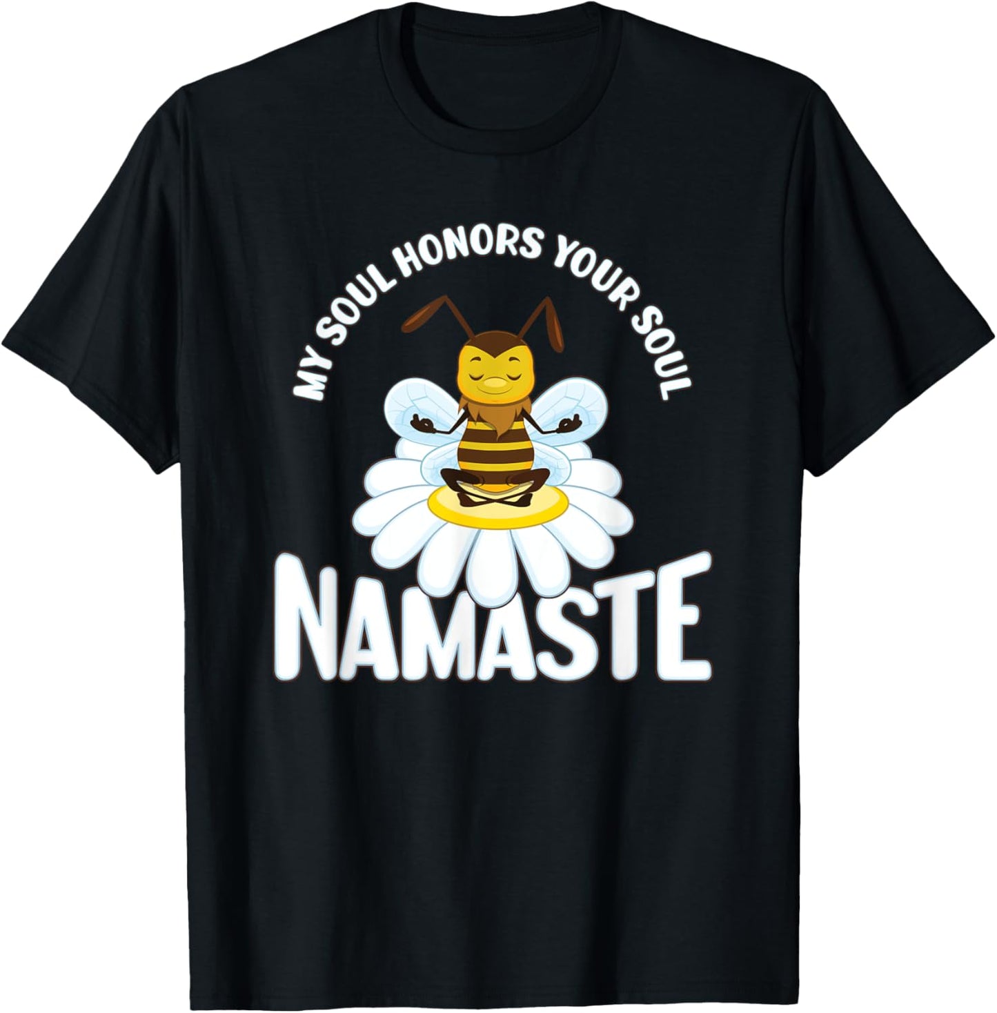 Yoga Namaste Bee Mandala Chakra Spiritual Meditation Karma T-Shirt - T-Shirt | Black