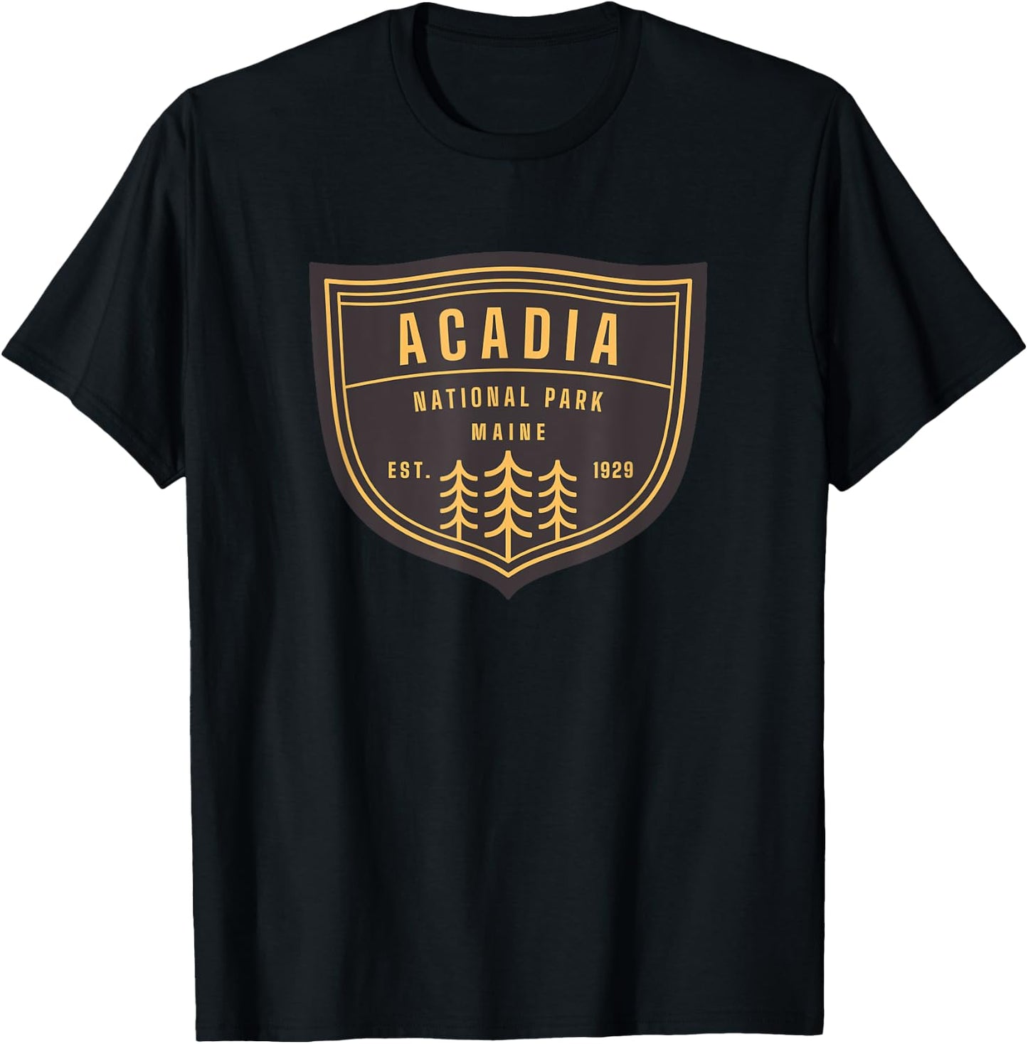 Acadia National Park Maine Hiking Vacation Souvenir Retro T-Shirt - T-Shirt | Black