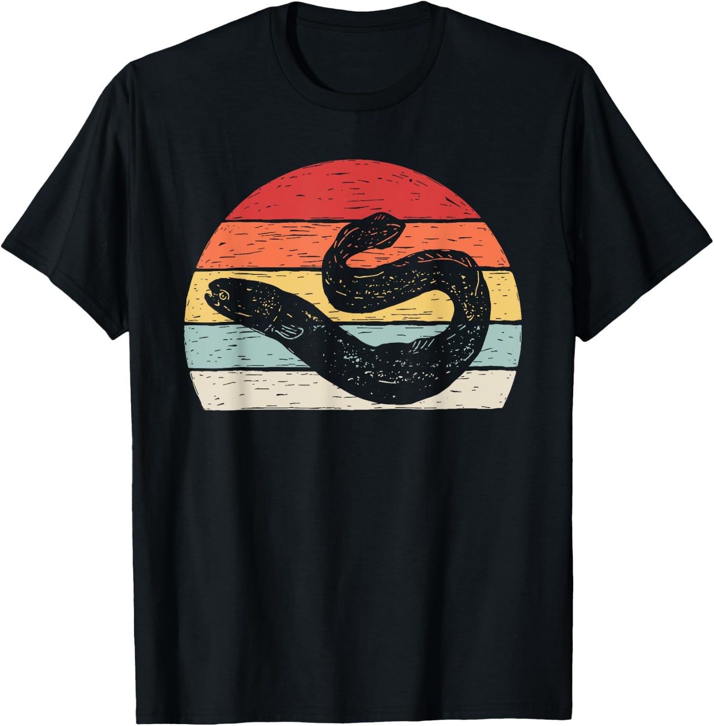 Vintage Retro Electric Eel Electric Fish T-Shirt - T-Shirt | Black