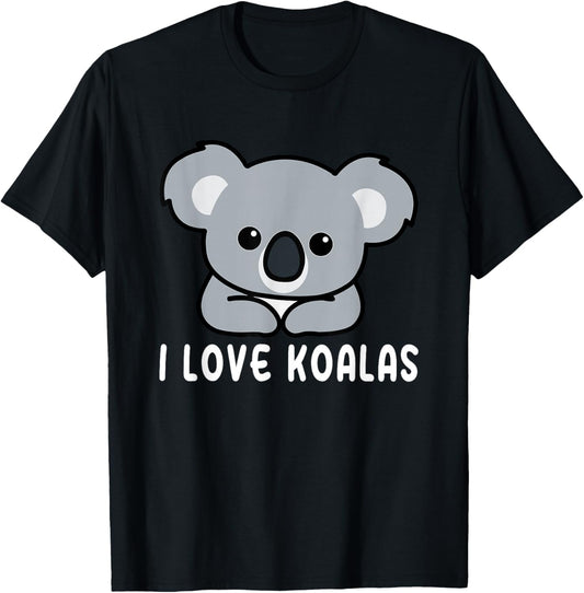 I Love Koalas Cute Koala T-Shirt - T-Shirt | Black