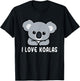 I Love Koalas Cute Koala T-Shirt - T-Shirt | Black