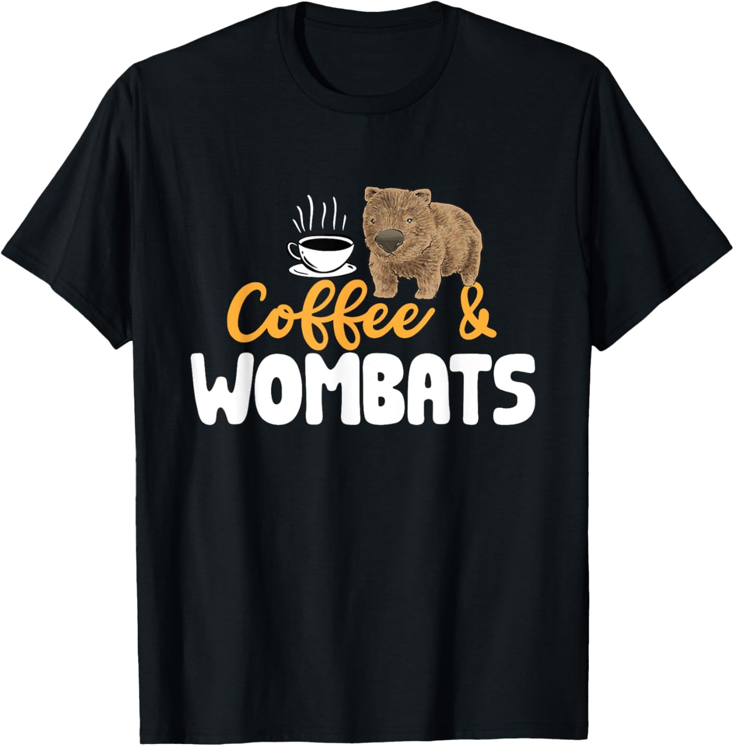 Wombat Lover Coffee Australian Wombat T-Shirt - T-Shirt | Black