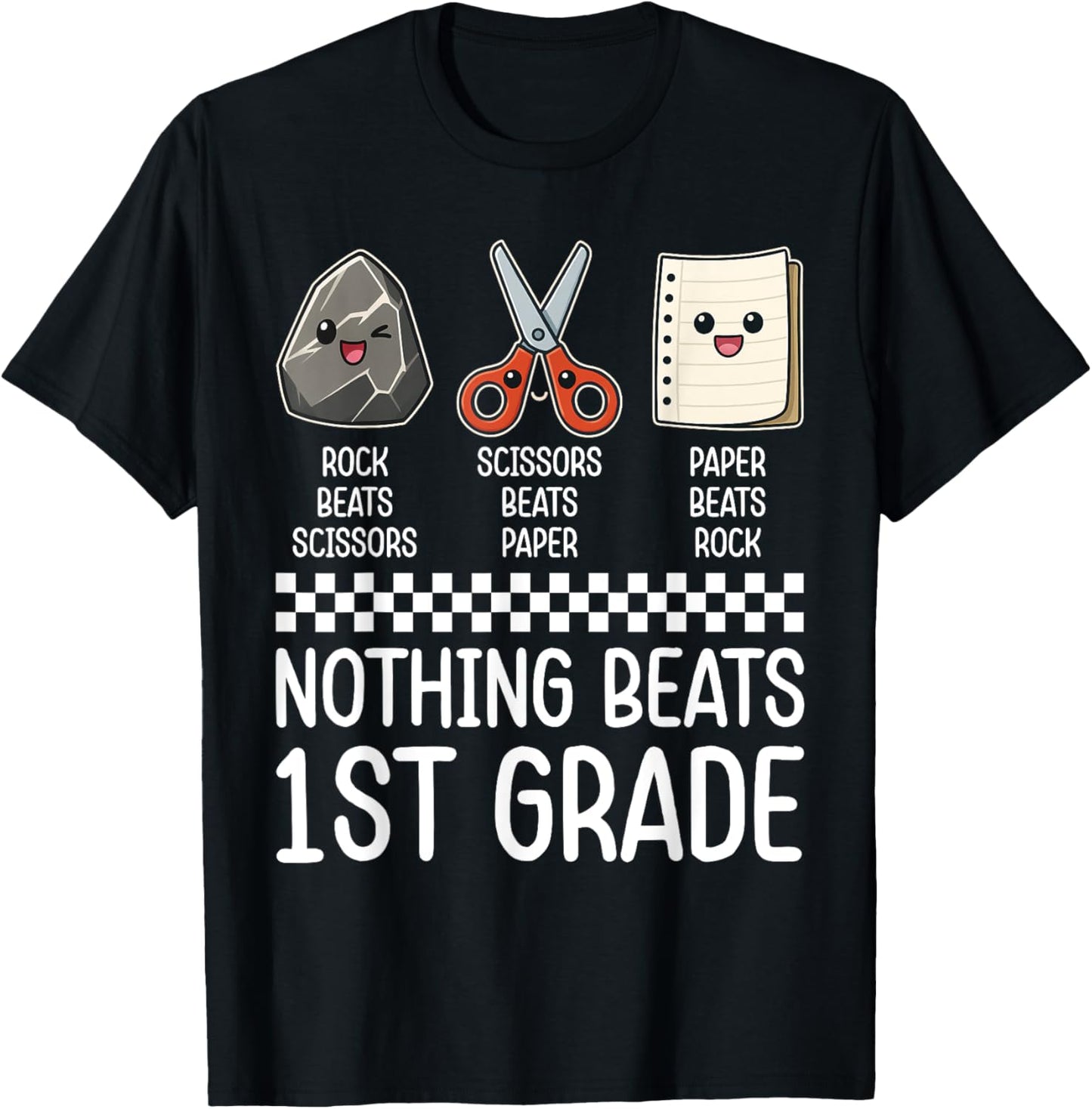 Nothing Beats 1st Grade Funny Back to School Kids Teachers T-Shirt - T-Shirt | Black
