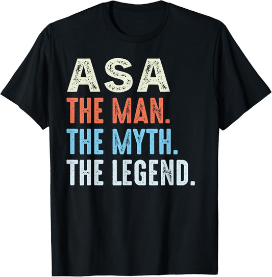 ASA The Legend Name Personalized Cute Idea Men Vintage ASA T-Shirt - T-Shirt | Black