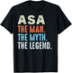 ASA The Legend Name Personalized Cute Idea Men Vintage ASA T-Shirt - T-Shirt | Black