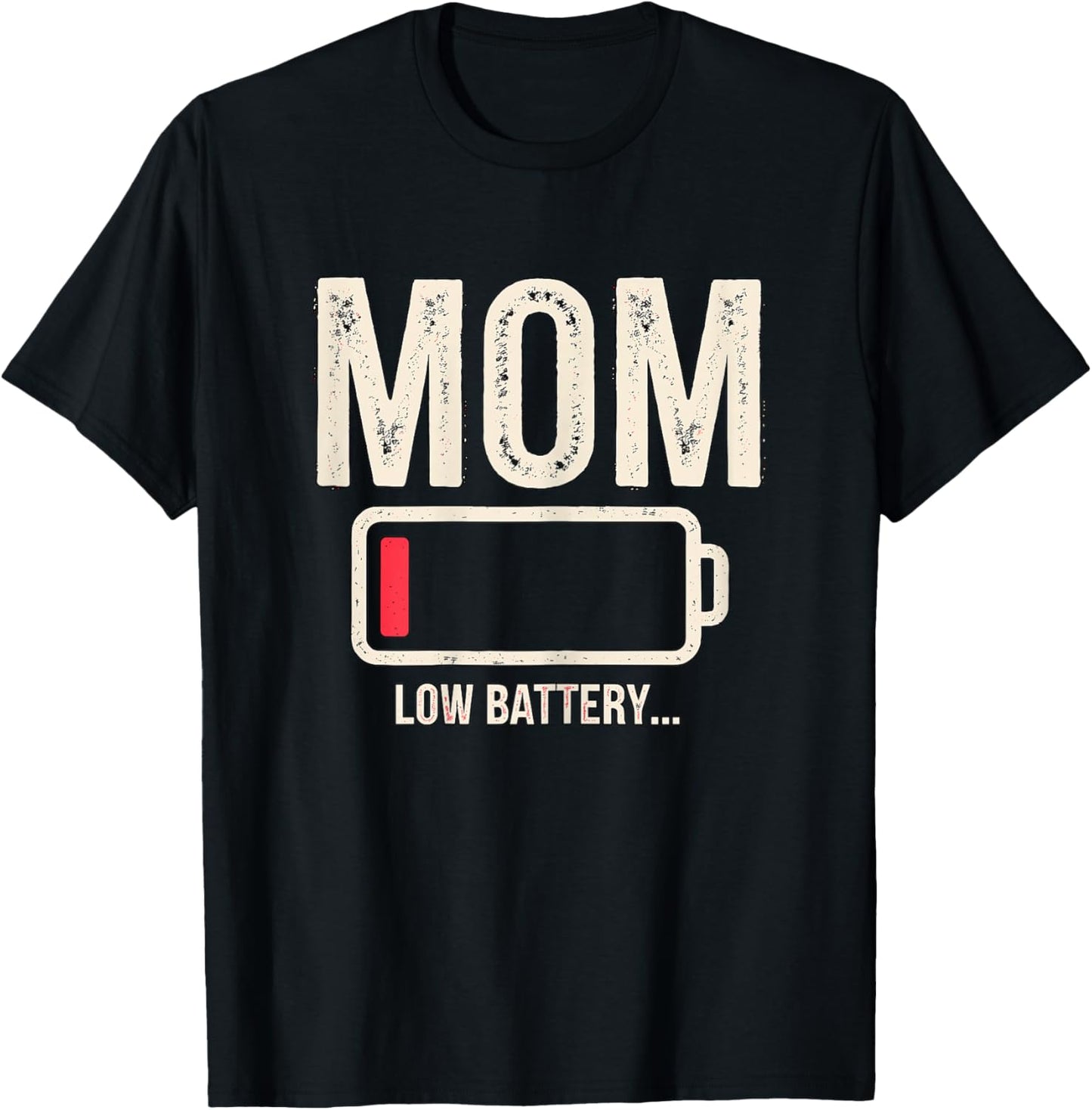 Magical and Funny Mothers Day Gifts Mom Low Battery Black X-Small Modern Short Sleeve T-Shirt - T-Shirt | Black