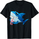 Cute Shark Drinking Bubble Boba Tea Boy Men T-Shirt - T-Shirt | Black