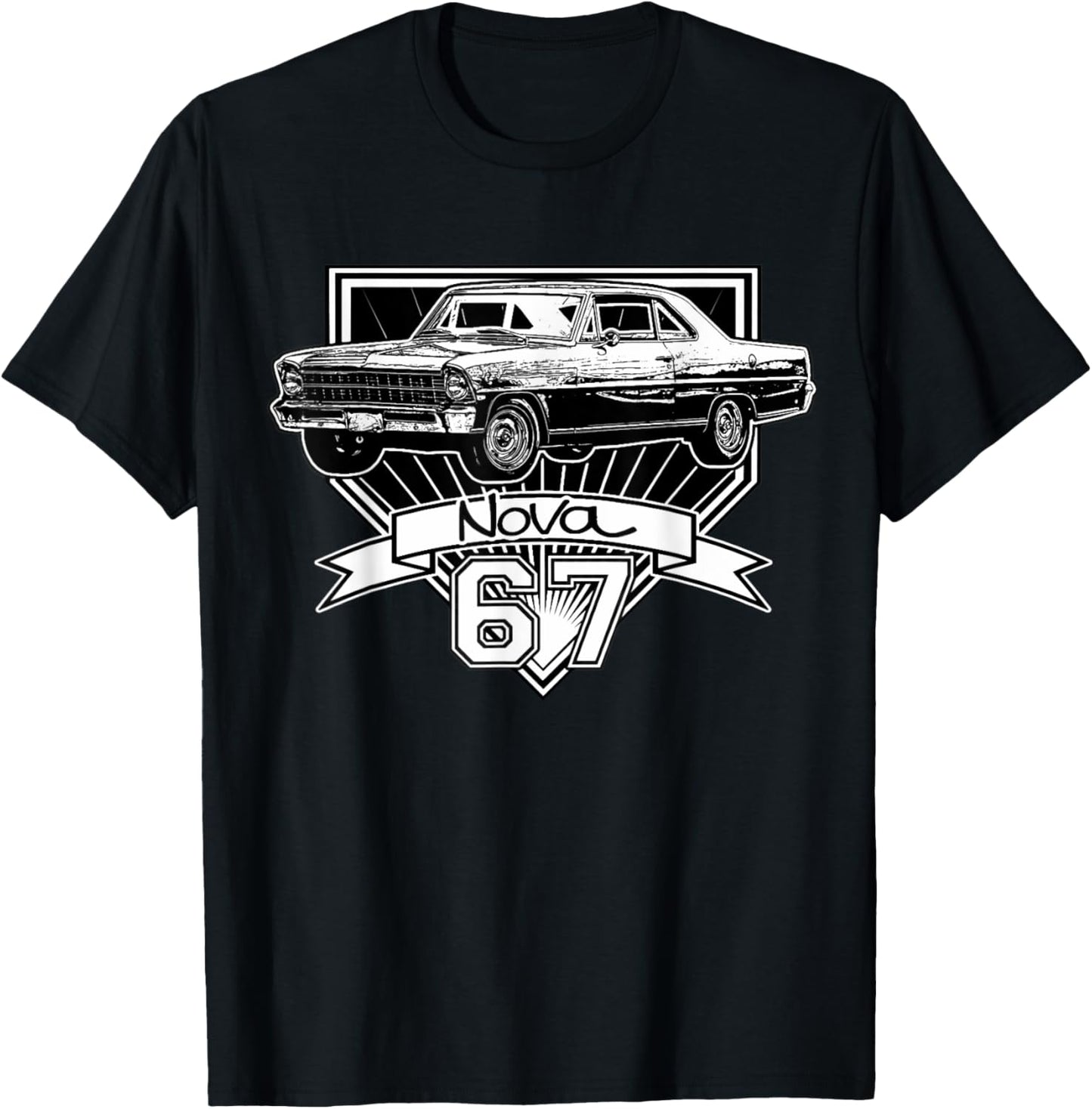 1967 67 Chevys Nova Classic Car Old School Muscle Car T-Shirt - T-Shirt | Black