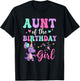 Aunt Of The Birthday For Girl Dinosaur T-Rex Party Family T-Shirt - T-Shirt | Black