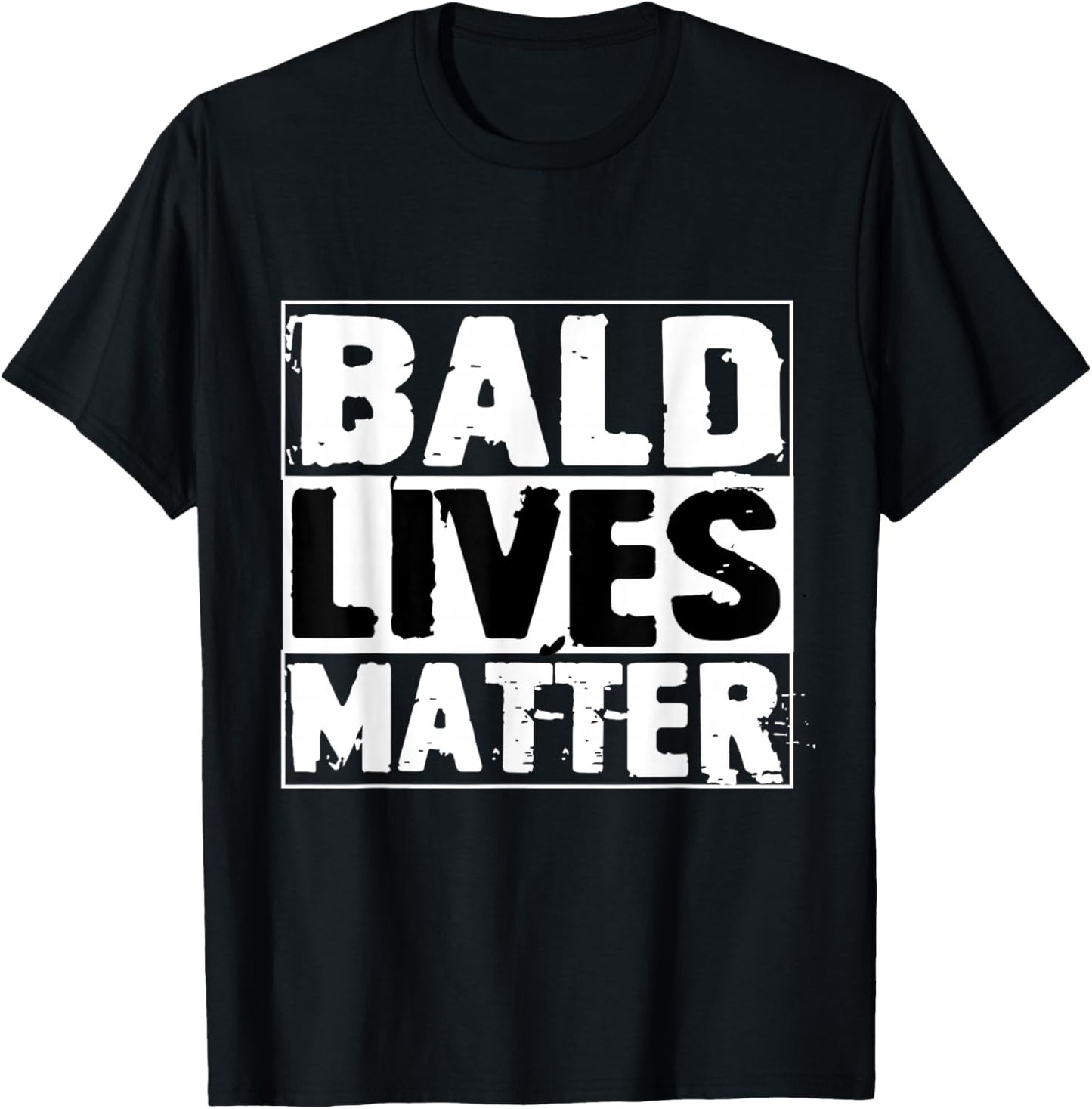Vintage And Retro Funny Bald Men Quote Bald Lives Matter T-Shirt - T-Shirt | Black