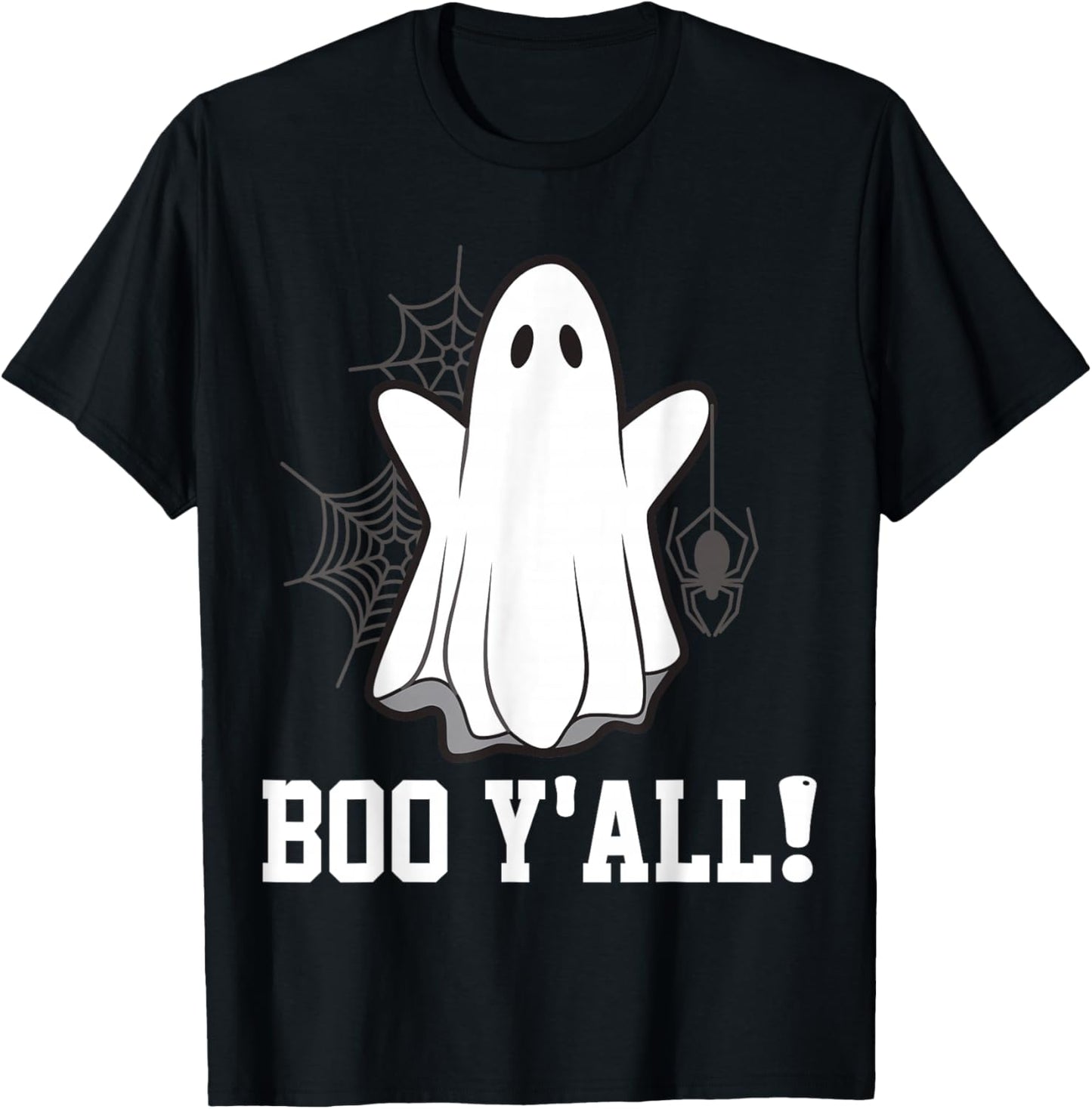 Boo Y'all Funny Ghost Halloween T-Shirt - T-Shirt | Black