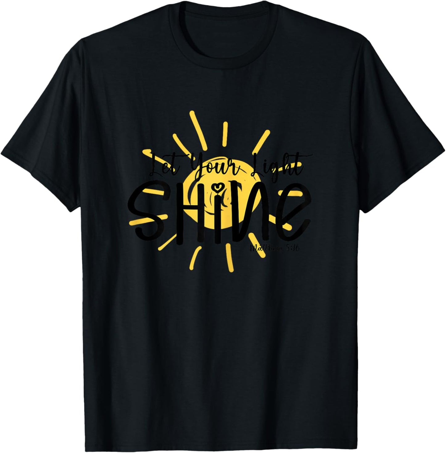 Let Your Light Shine Christian Women Bible T-Shirt - T-Shirt | Black