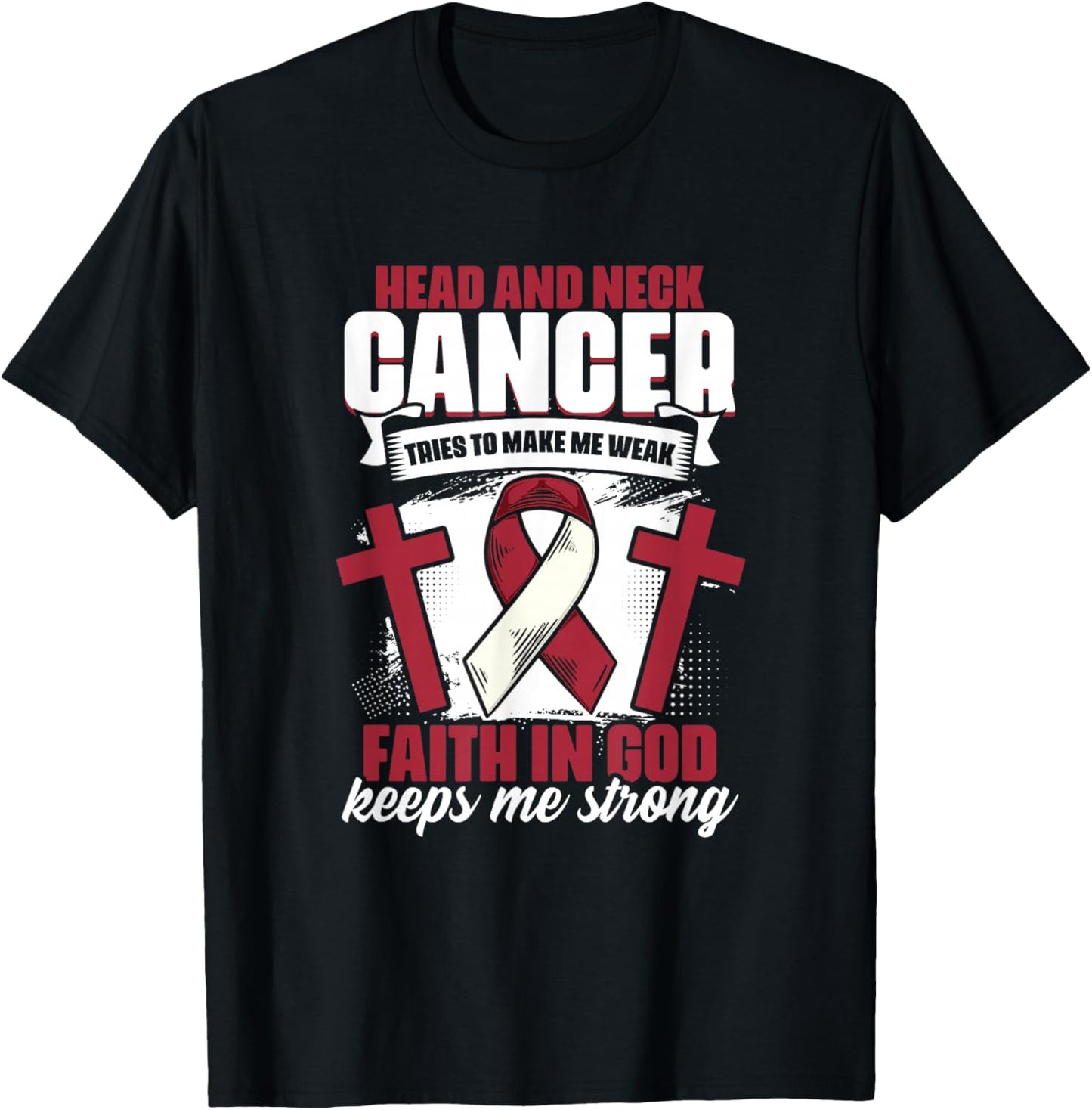 Faith In God - Oral Throat Head And Neck Cancer Awareness T-Shirt - T-Shirt | Black