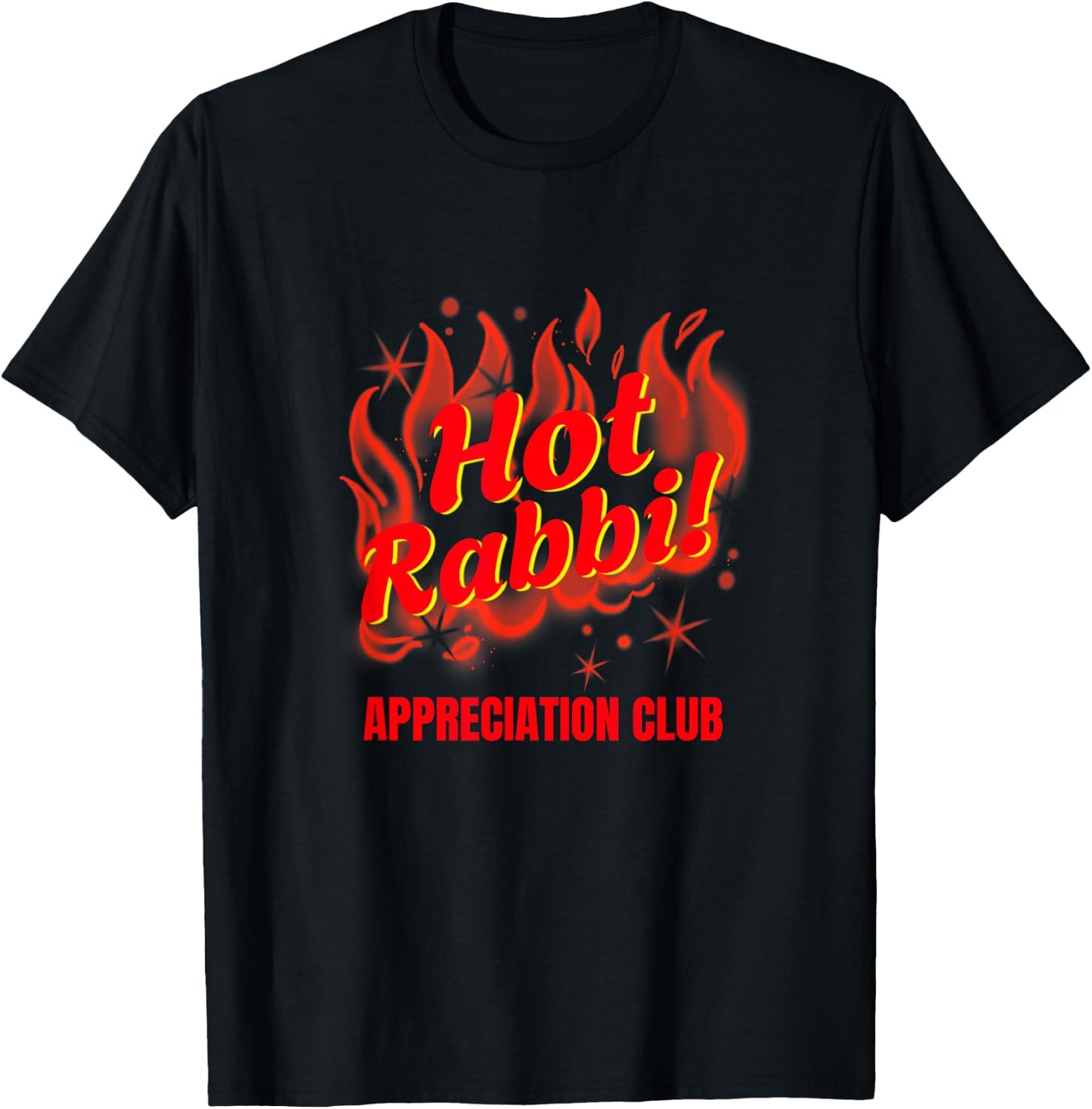 Funny Sexy Temple Hot Rabbi Appreciation Club Flames Jewish T-Shirt - T-Shirt | Black