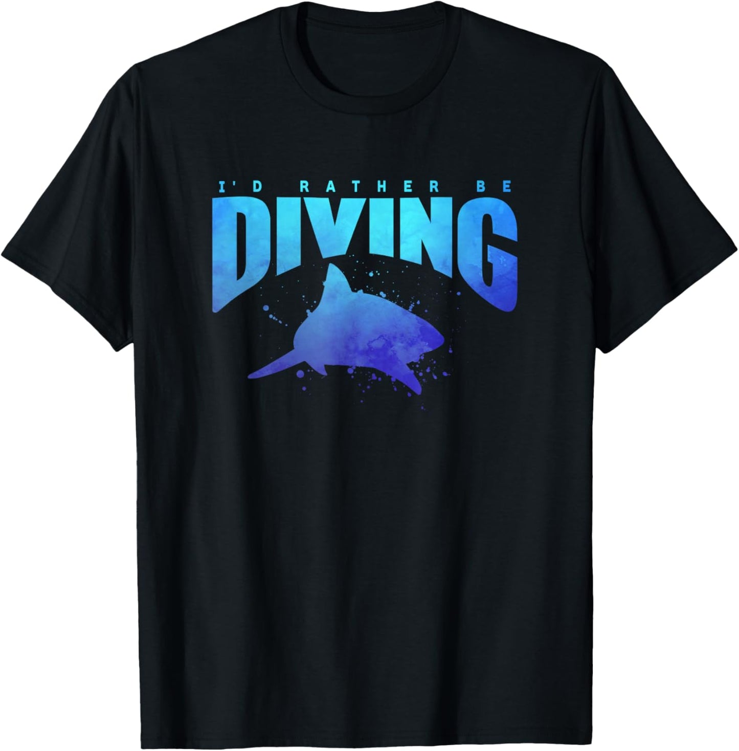 I'D RATHER BE DIVING Shark Beach Lover Snorkel Scuba Diver T-Shirt - T-Shirt | Black