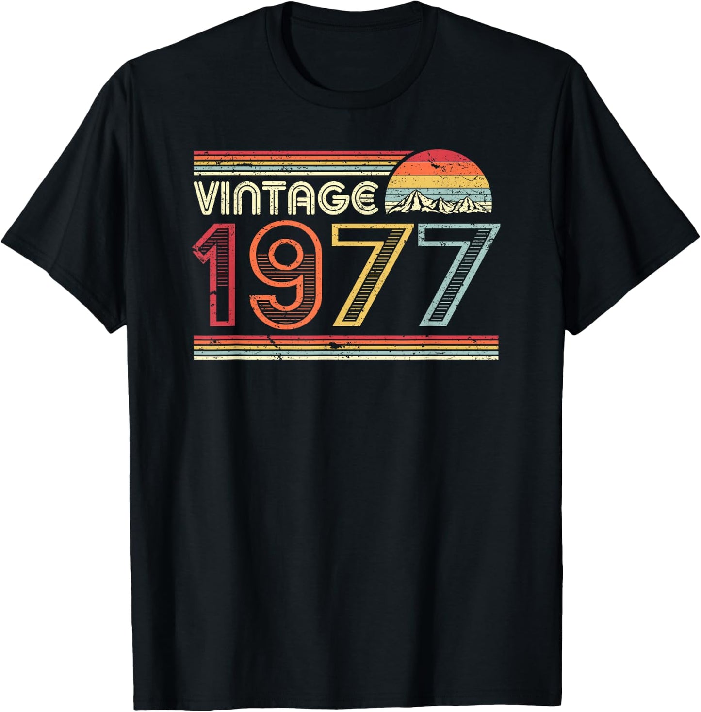 1977 Vintage Shirt, Birthday Gift . Retro Style T-Shirt - T-Shirt | Black