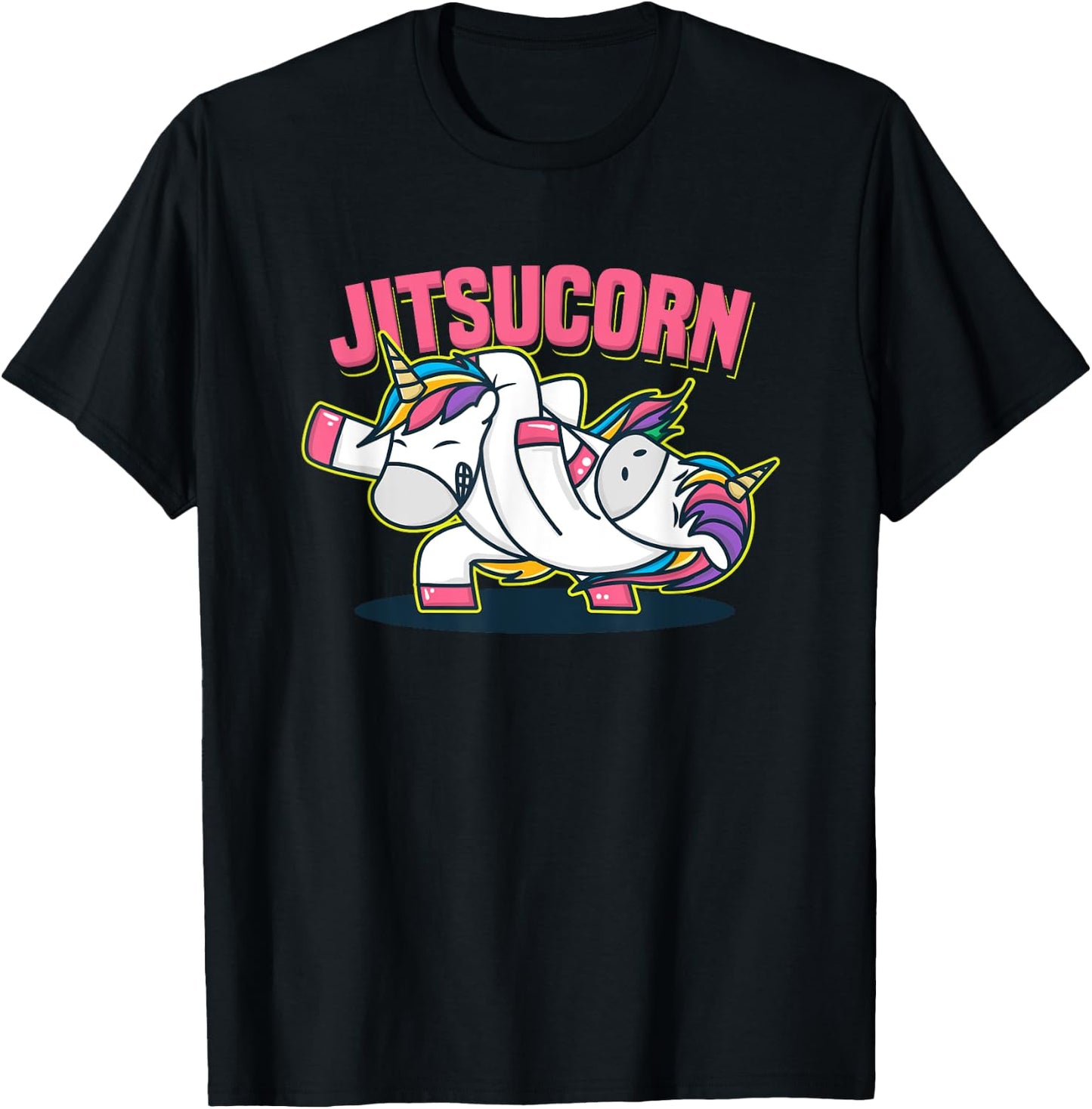 Funny Jiu Jitsu Cute Unicorn Self Defense T-Shirt - T-Shirt | Black