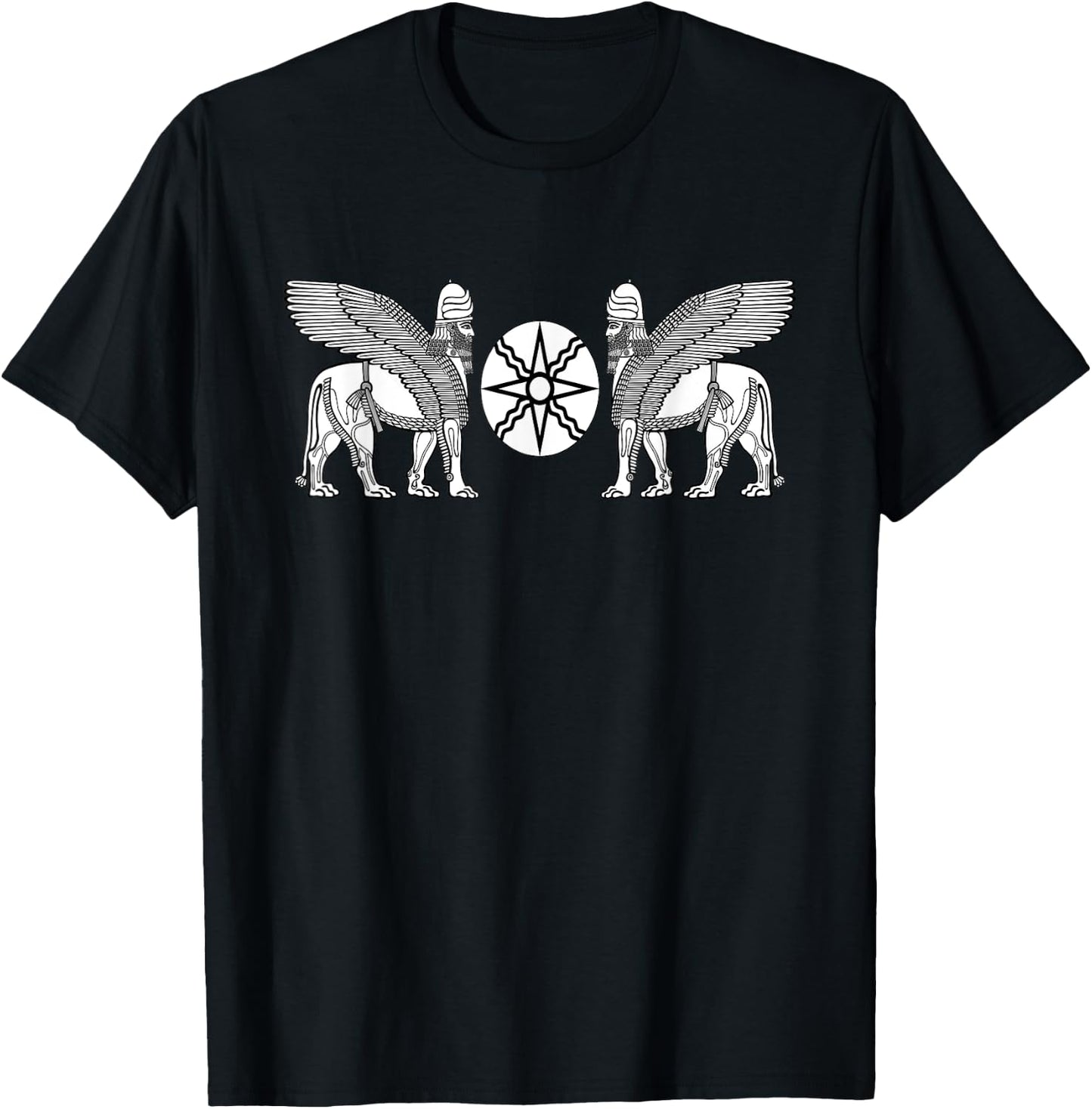 Assyrian Lamassu Assyrian Flag T-Shirt - T-Shirt | Black