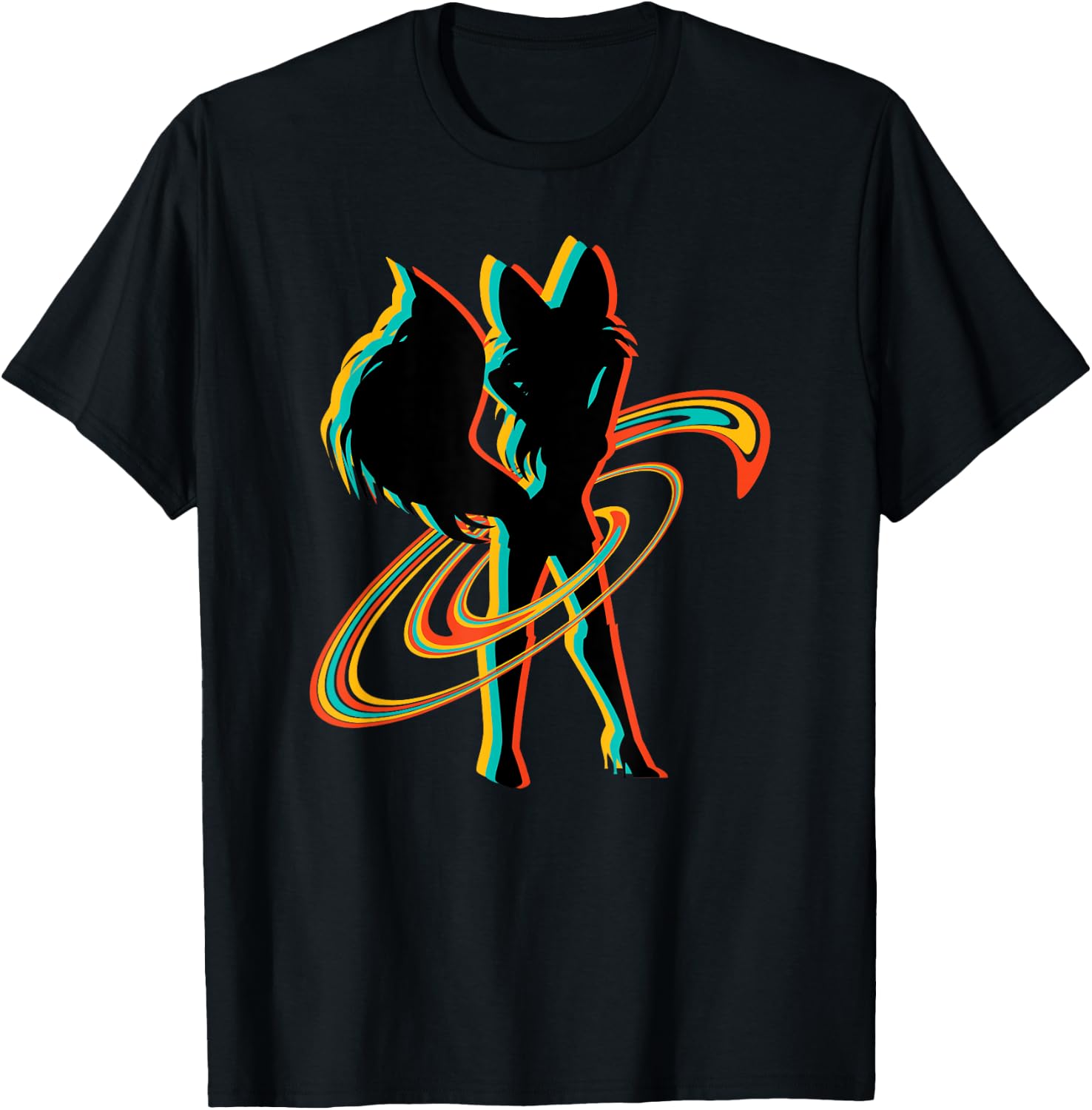 Retro Sexy Fox Anthropomorphic Furry Fandom Cosplay Fursona T-Shirt - T-Shirt | Black