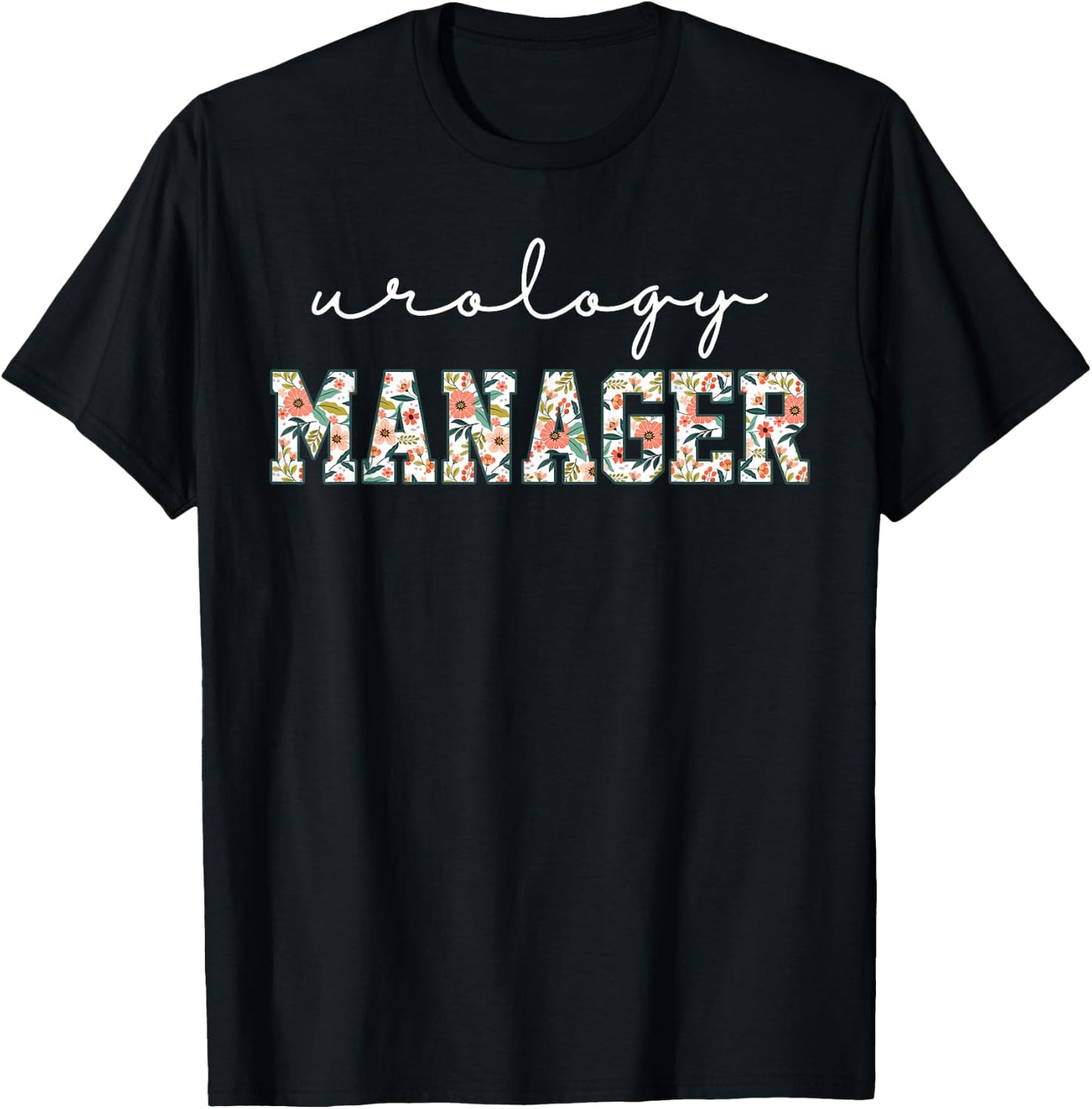 Retro Floral Urology Manager Urologists Nephrology Doctor T-Shirt - T-Shirt | Black