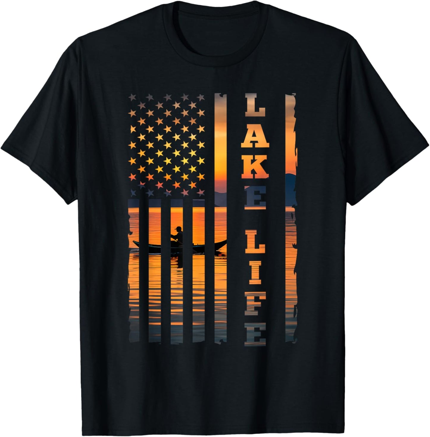 Vintage Lake Life T-Shirt - T-Shirt | Black