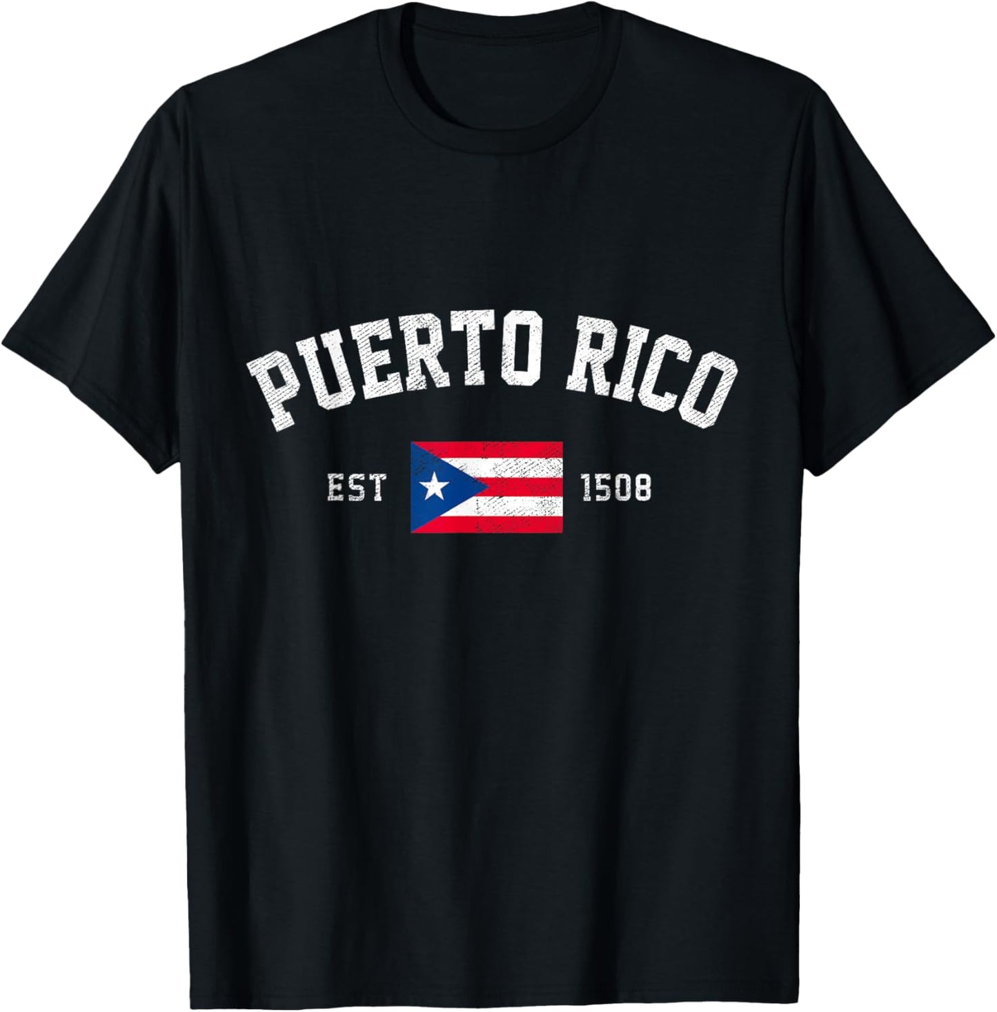 Puerto Rico Est. 1508 Puerto Rican Flag Independence Day T-Shirt - T-Shirt | Black