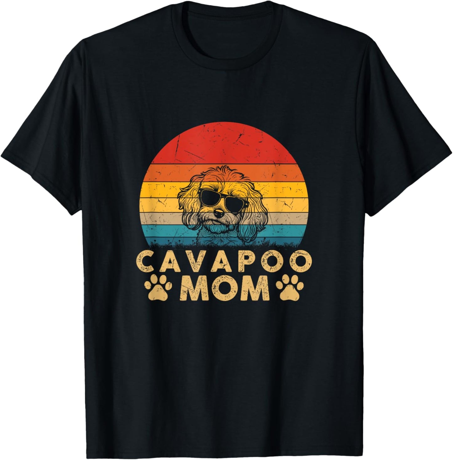 Vintage Cavapoo Mom Dog Lover Cute Gifts Funny Mothers Day Men Women Kids T-Shirt - T-Shirt | Black