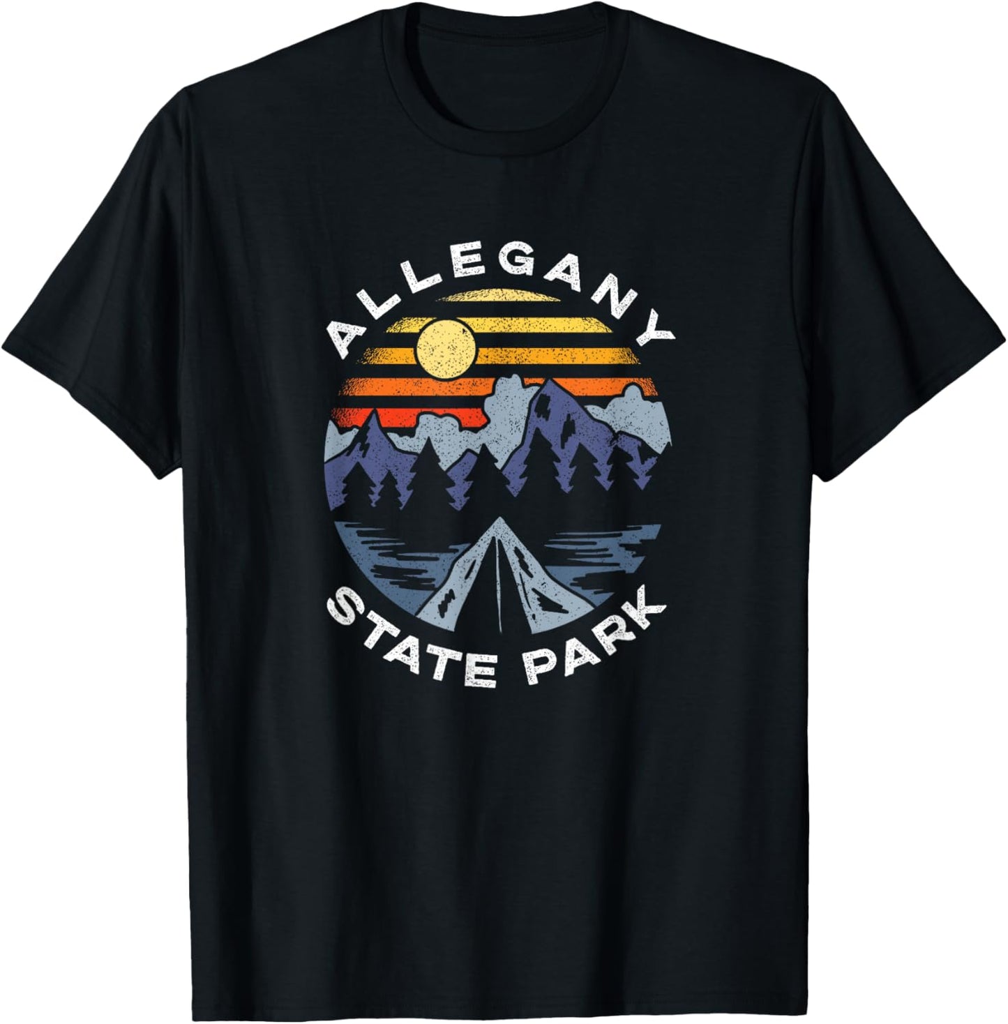 Allegany State Park New York Mountains Vacation Souvenir T-Shirt - T-Shirt | Black