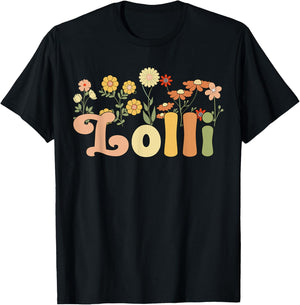 Groovy Lolli Grandmother Flowers Lolli Grandma T-Shirt - T-Shirt | Black