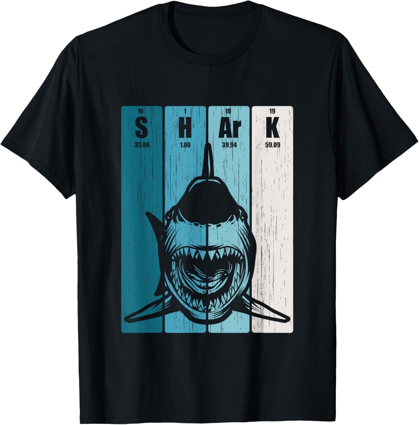 Funny Shark Periodic Table of Elements Shirt Shark Biologist T-Shirt - T-Shirt | Black