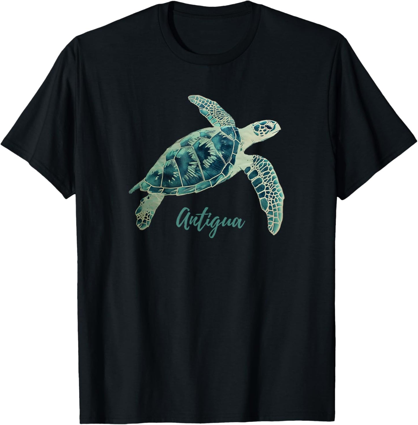 Antigua Barbuda Sea Turtle Scuba Diving Beach Travel Vintage Men Women T-Shirt - T-Shirt | Black